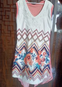 V Neck Floral Print Embroided Top