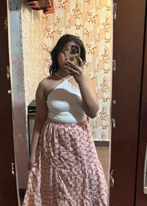 Tiered Print Maxi Skirt