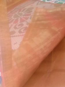 Elegant  new golden with brown Silk Saree