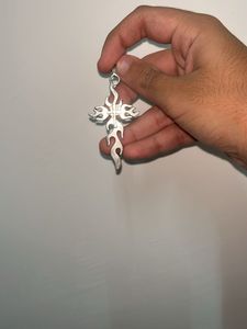 Unique Flame Cross Pendant