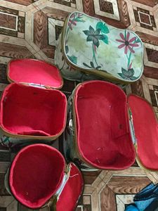 Floral Print Cosmetic Bag Set