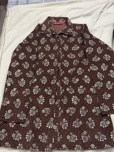 Brown Floral Printed Night Suit