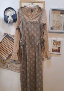 Elegant maxi Set with Tonal Print
