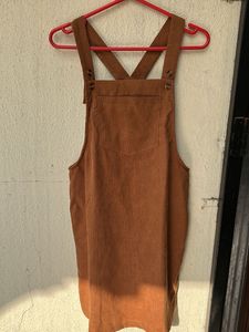 Brown Corduroy Pinafore Dress