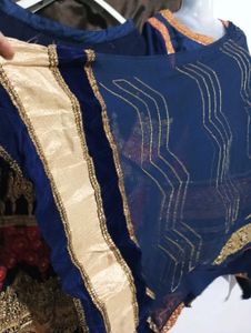 Navy Blue Lehenga Choli with Golden Embroidery