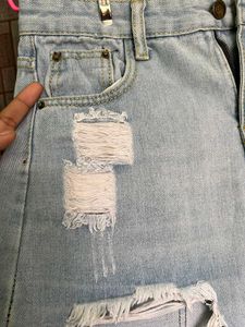 Distressed Denim Shorts