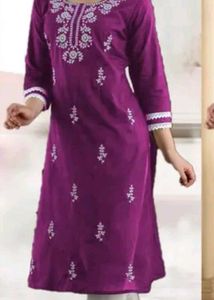 Purple Embroidered Kurta