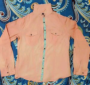 Peach Button-Down Shirt