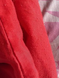 Red Sleeveless Blouse with Ruffle Sleeves