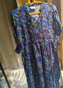 Blue Printed Tunic Top