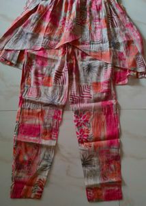Stylish Pink &amp; Orange Printed Co-ord Set