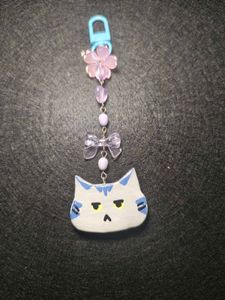 Cute Cat Keychain with Charms