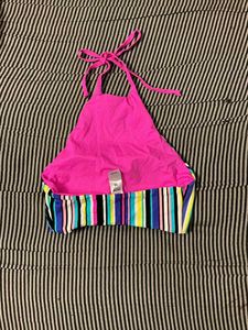 Striped Halter Bikini Top