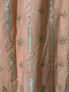 Peach Embroidered Sleeveless Kurta