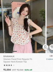 Floral Square neck balloon Top