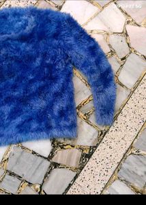 Blue Fuzzy Knit Sweater