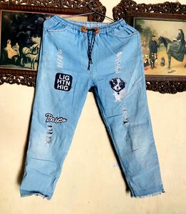 Denim Jogger Pant For Girls