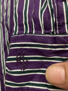 Purple Striped Button-Up Kurta