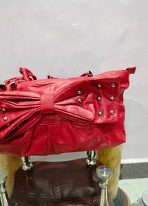 Chic Red Bow Shoulder Bag