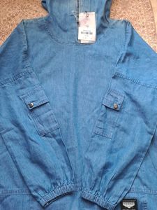 Denim Hoodie Tunic - New with Tags!