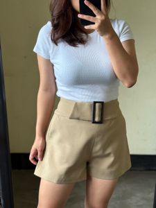 Stylish High-Waisted Belted Shorts