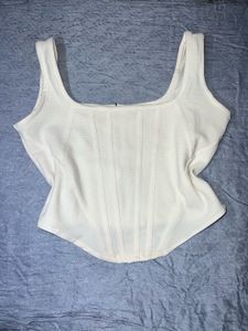 White Corset Crop Top – Size M,36 bust