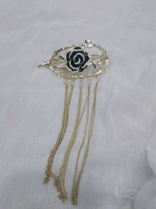Rose Hair Clip with Chains