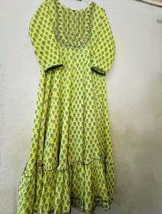 Beautiful Yellow Floral long kurta