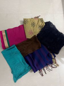 Set of 5 Colorful Dupattas