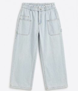 Wide Leg Light Wash Denim Jeans