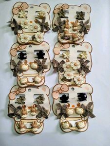 Cute Flower Hair Clips Set combo se