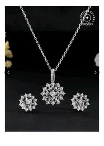 Voylla Sterling Silver Necklace Set