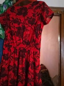 Red Floral Lace Dress