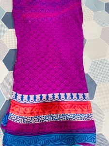 Vibrant Printed Saree with Colorful Border