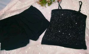 Sparkling Sequin Cami Topwith shorts 👍