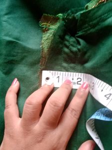 Emerald Green Silk Blouse with Gold Embroidery