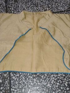 Elegant Cream jacket with Blue Trim