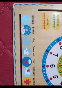 Wooden Learning Clock &amp; Calendar Board