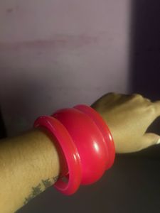Vibrant Red Statement Bangle Set