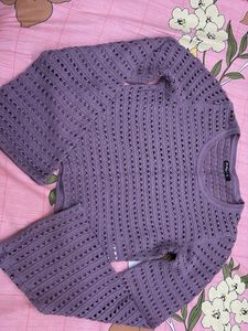 Stylish Purple Crocheted Top