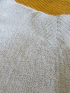 White Fuzzy Knit Sweater
