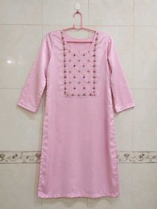 Pretty Pink Kurta with embroidery