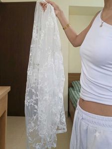 SALE ❗two 2 Embellished yellow + white Dupatta