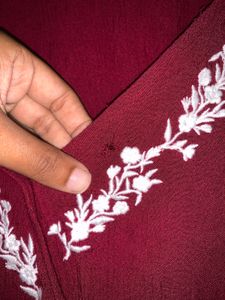maroon embroidered  Top