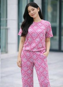 Pink Paisley Print Jumpsuit