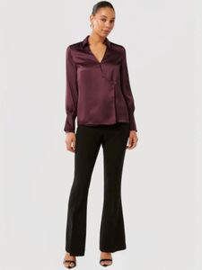 FOREVER NEW Elegant Satin Wrap Blouse