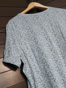 Van Heusen Light Blue Floral Print T-Shirt