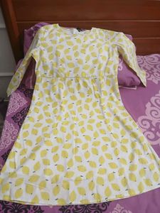 Lemon Print A line dress