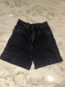 Black Denim Shorts