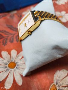 Elegant Gold Tone Square Watch